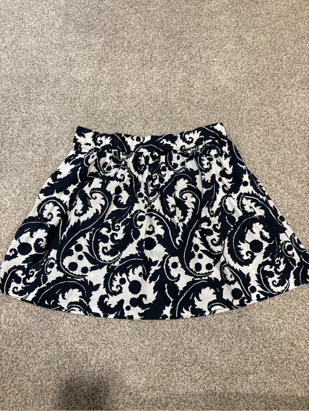 Banana Republic Milly collection Navy and White Scroll-Print A-Line Skirt